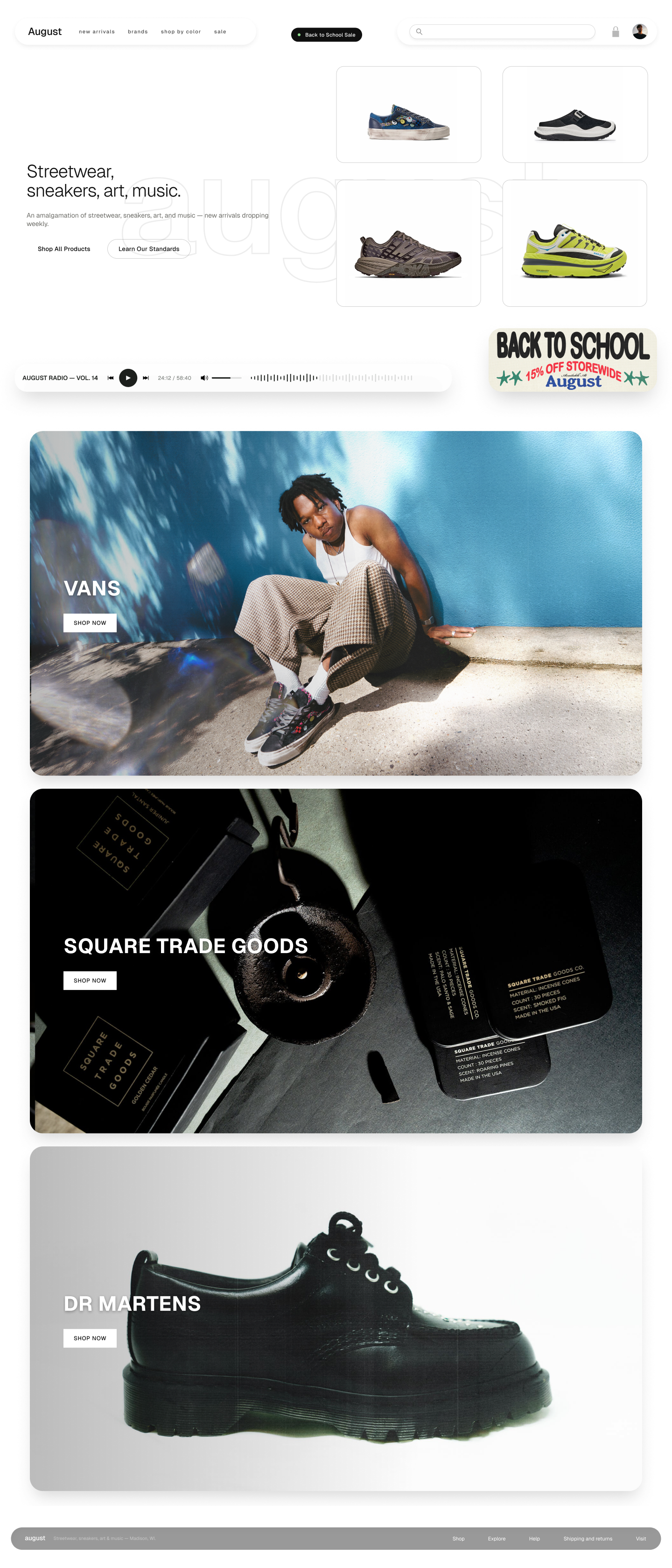 Homepage, full page