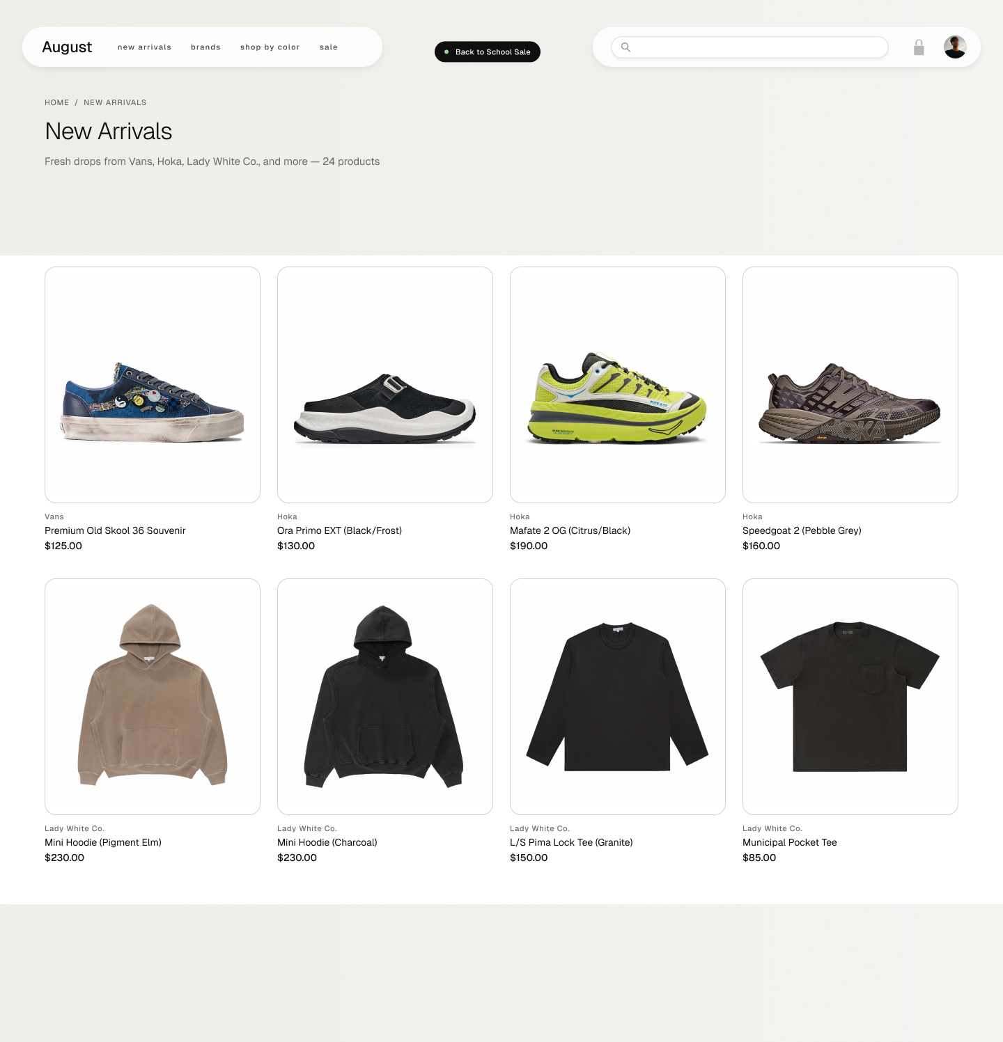 Shop grid