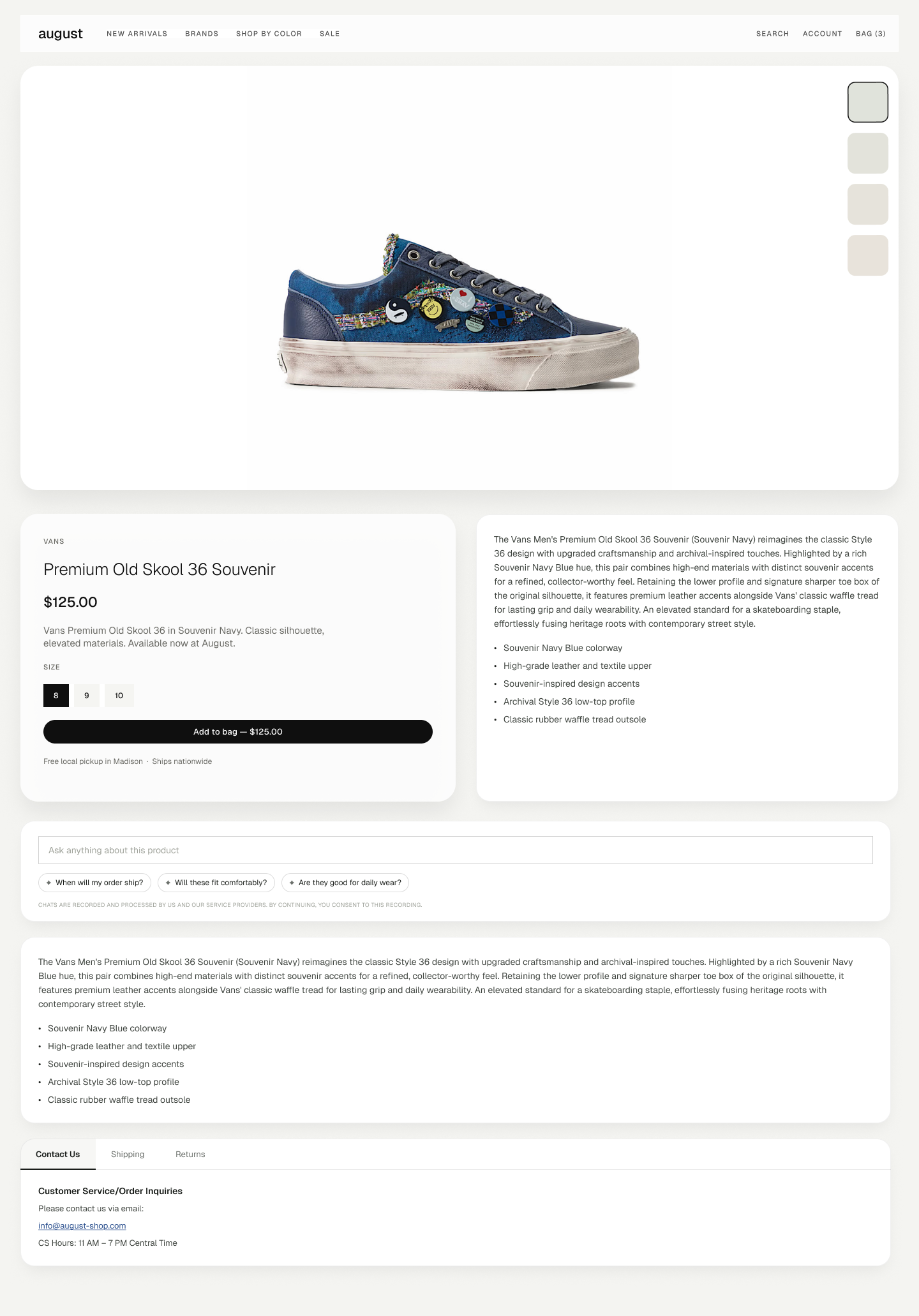 Product page